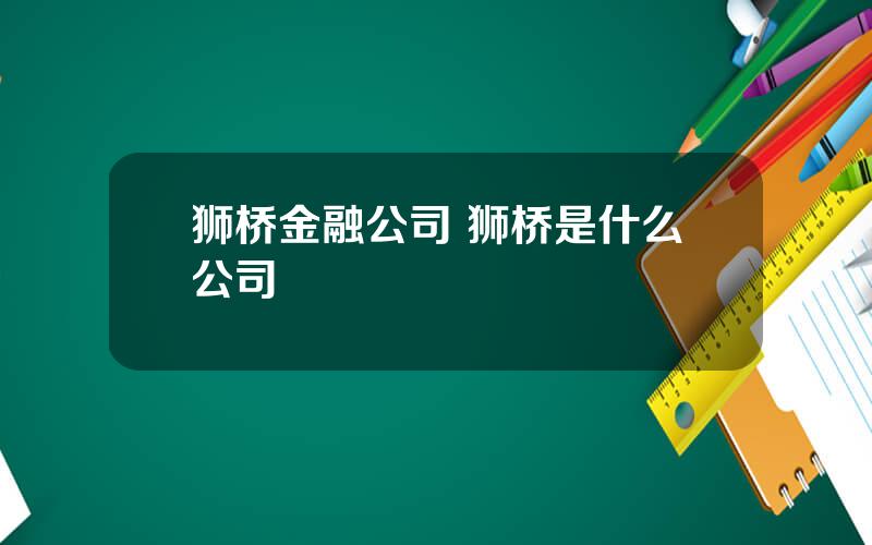 狮桥金融公司 狮桥是什么公司